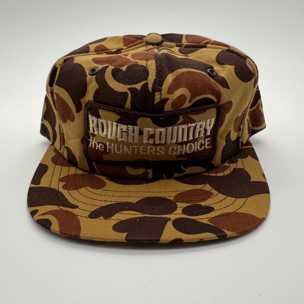 Rough Country The Hunters Choice Duck Camo Snapback Hat Brown Tan Hunting Cap